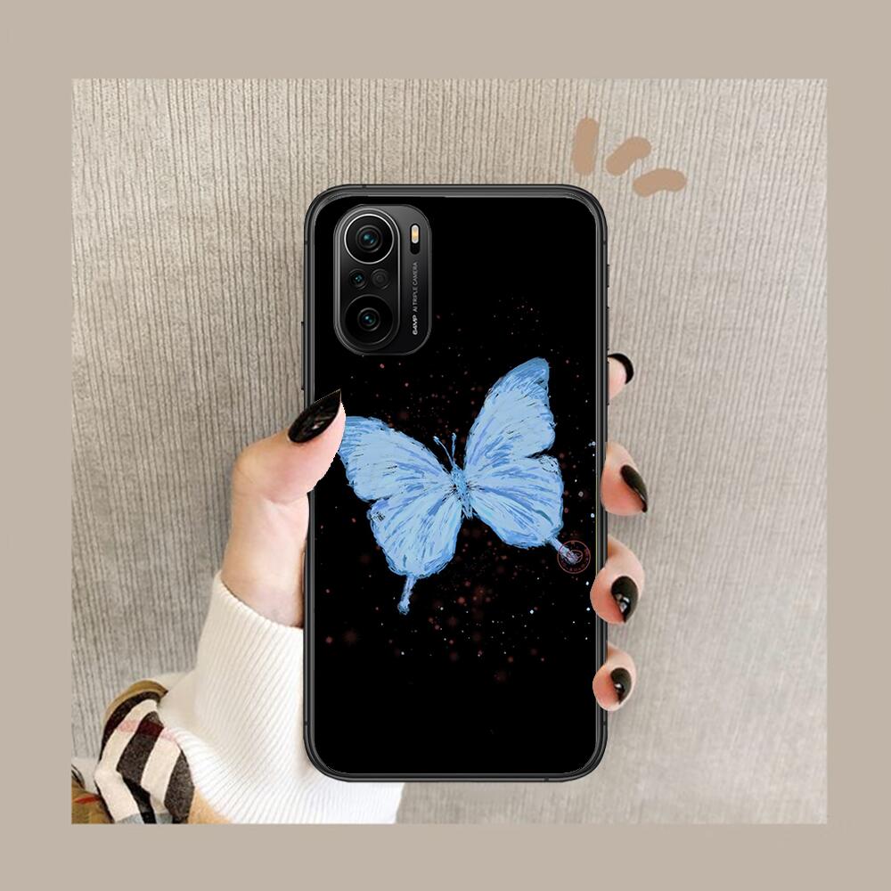 Beautiful Butterfly Pattern Phone Case For Xiaomi Redmi POCO F1 F2 F3 X3 Pro M3 9C 10T Lite NFC Black Cover Silicone Back Prett