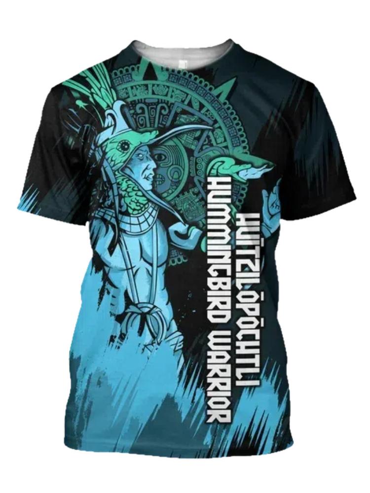 Summer Trend Harajuku 3D Printed Top Mexico Aztec Men's Casual T-shirt Street Fashion Classic Vintage O Neck Loose