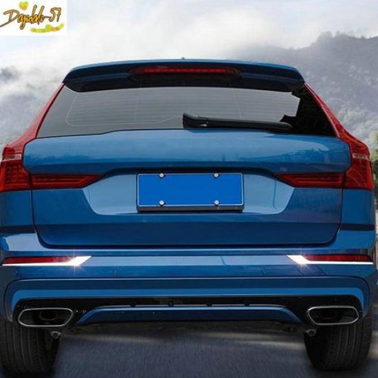 2X For Volvo XC60 2018- Chrome Car Rear Fog Light Lamp Eyelid Cover Trim