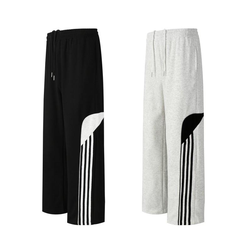 Vintage American Color Block Sweatpants Loose Fit Wide Leg Pants Men Women Teens