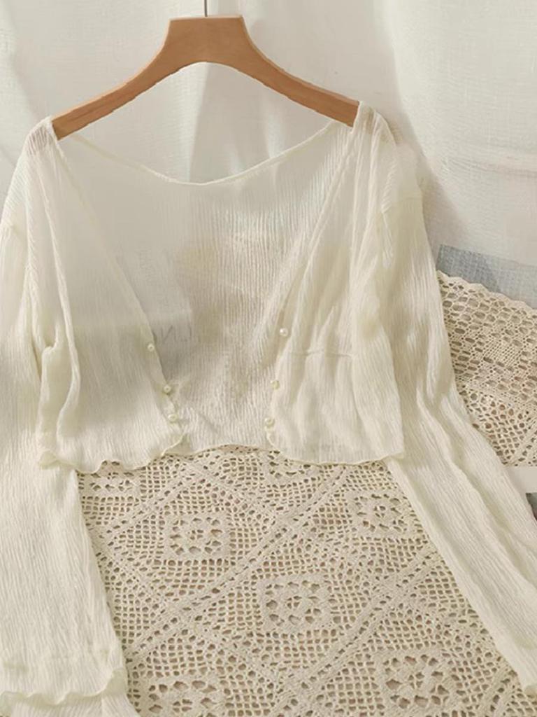 Women's Summer Ice Silk Chiffon Cardigan Shawl