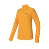 Fila Outdoor Breathable Dopamine Stand Collar Half Zip Knit Long Sleeve T-Shirt Women Tops Orange-Peel-Yellow A11W517203FYE