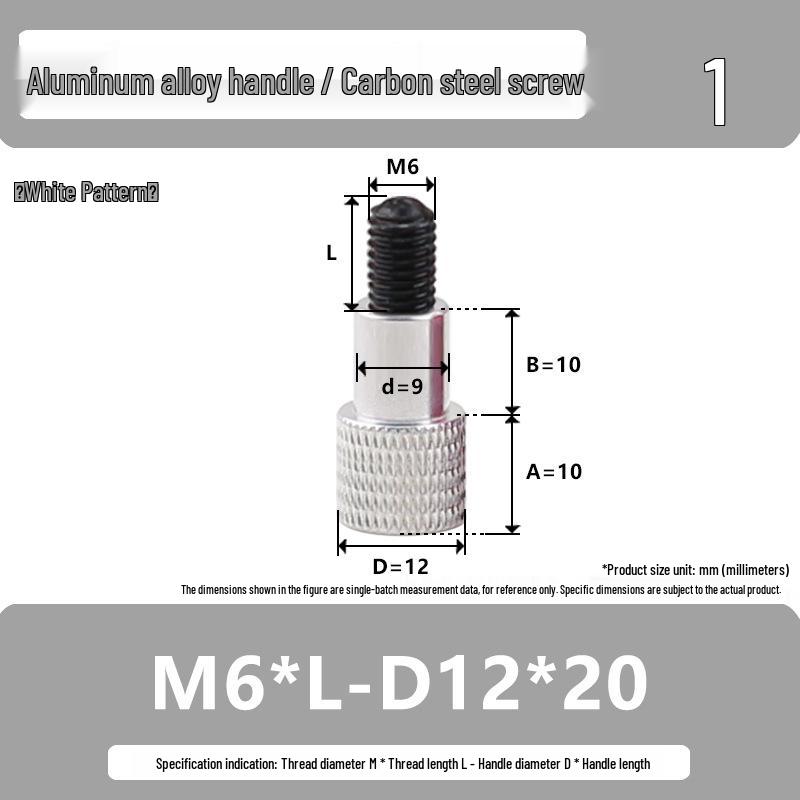 M6 Aluminum Alloy Knurled Handle Screw Bolt with High-Strength Flat Head