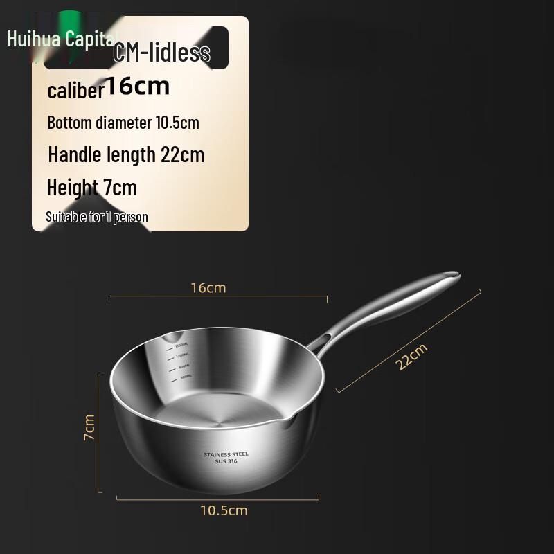 HUIHUADU Mirror Finish 316 Stainless Steel Saucepan