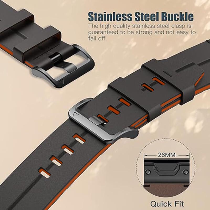 26mm 22mm Kožený řemínek pro Garmin fenix 8 7 7X 6 6X Pro 5 Plus řemínek k hodinkám MARQ Instinct 3 2x Quatix Enduro 3 Kožený řemínek MK3 Hovězí kůže 965 955