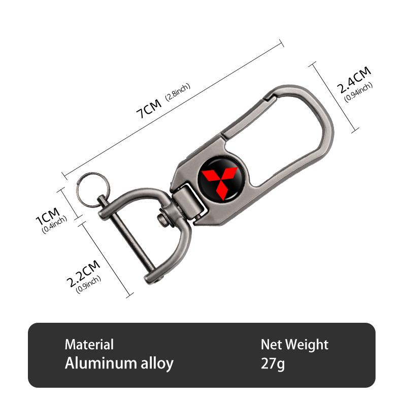 xkhr10 For Mitsubishi Aluminum Alloy Car Styling Keychain Emblems Keyring Key Decoration Ring Outlander Lancer L200 ASX Pajero Grandis
