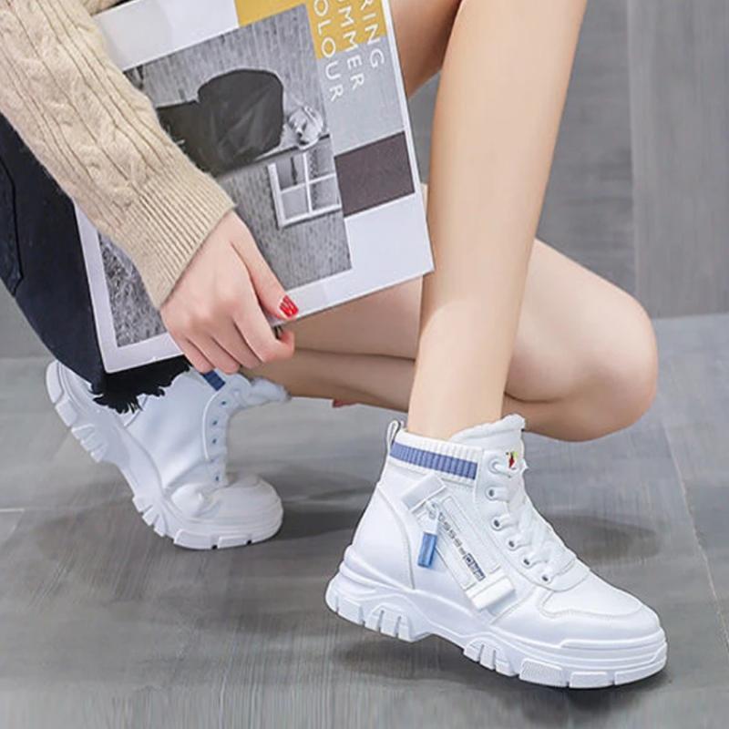 Fashion With Laces Booties Shoes for Woman Elegant Medium Heels Lace-up Women's Ankle Snow Boots Hot Comfortable Spring 2024 Trend Pu 39