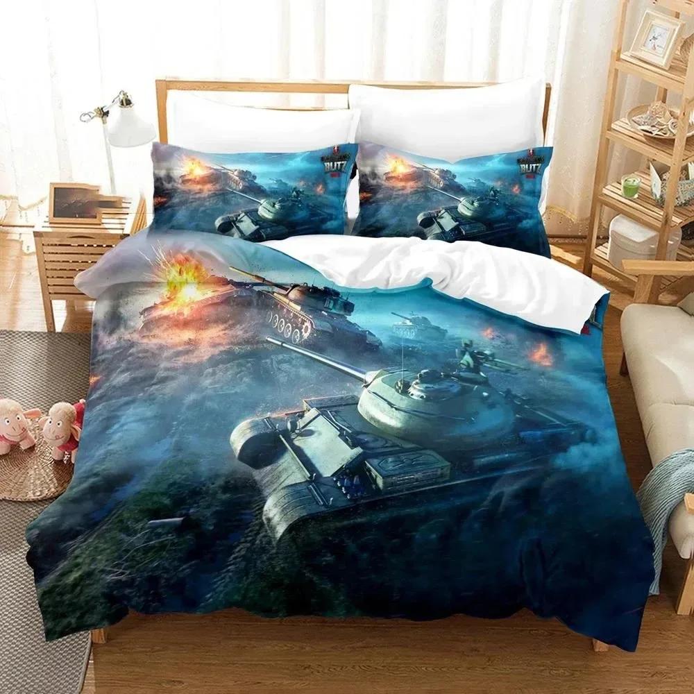 3D Printed World Of Tanks Bedding Set Double Twin King Duvet Cover Comforter Pillowcase Boys Girls Adults Bedroom