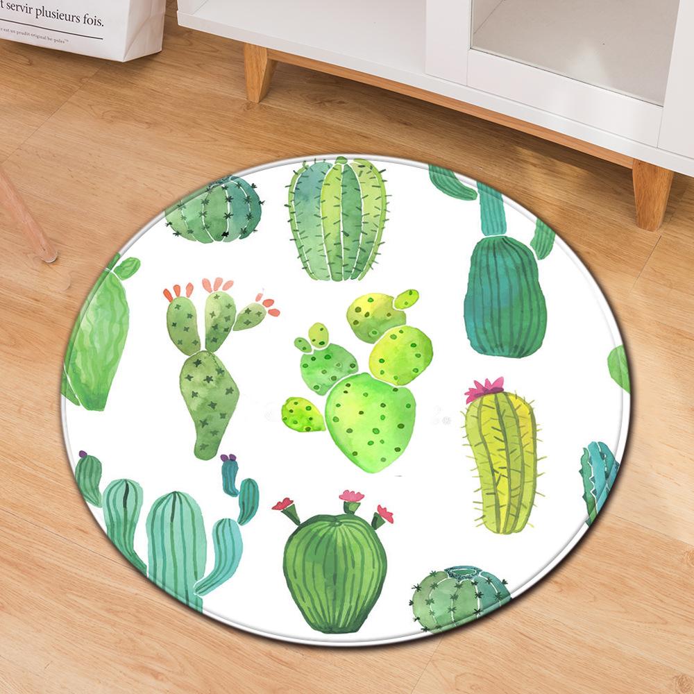 Living Room Mat Computer Chair Mat Round Anti-Slip Modern Creative Carpet Print Bee Clock Kids Bedroom Carpet