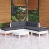 Day and Night - Day and Night Garden Furniture 6 Pieces with White Pine Wood Cushions