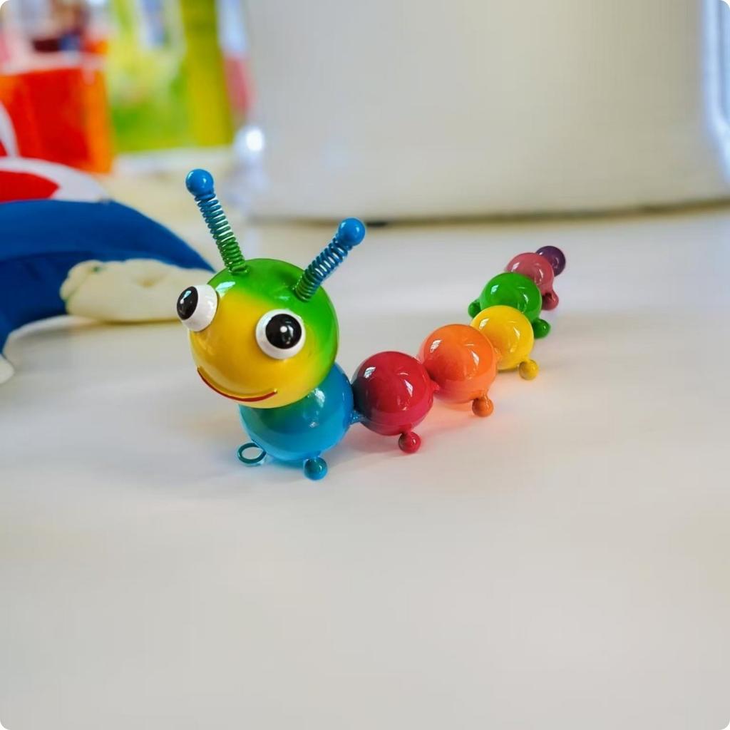 Colorful Metal Caterpillar Figurine Outdoor Decoration Metal Caterpillar Decor Bug Garden Decor Handmade Design Handmade