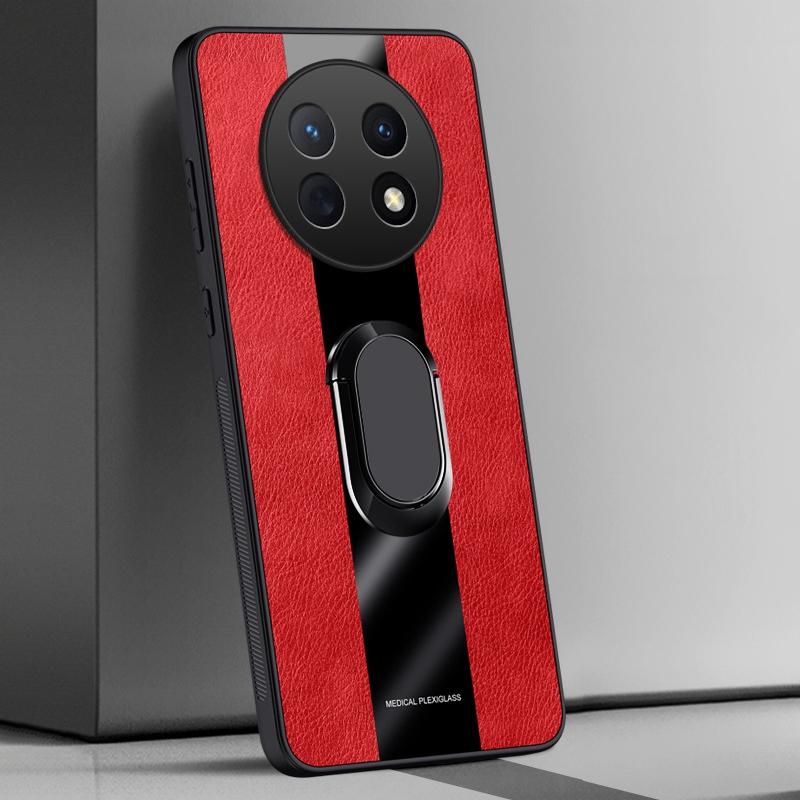 

Кожаный чехол-подставка для кольца для Huawei Nova Y91 Y90 Задняя крышка Роскошный Магнитный Силиконовый Защитный Чехол для Телефона для Huawei Nova Y90 For Huawei Nova Y91 красный