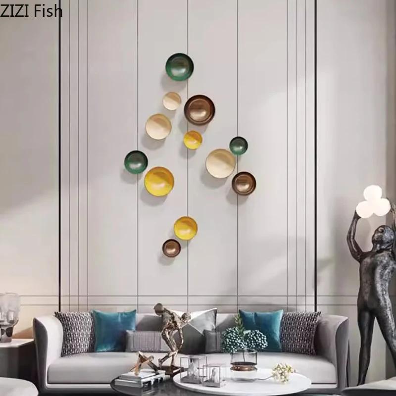 Colorful Disks Wall Hanging Ornaments Room Aesthetics Living Room Sofa Wall Background Display Round Hanging Decorations