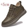 Fashion High Quality Leather Shoes Height Increase of 5cm Inside Outdoor Casual Hiking Short Boots Winter Sports Work Elevator Shoes