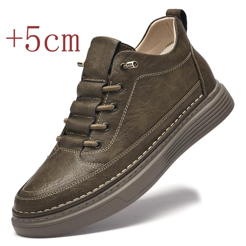 

Высококачественная кожаная обувь Увеличение роста на 5 см Внутри Уличная Повседневная Походная Короткие ботинки Зимние виды спорта Рабочая Обувь-лифт 37