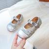 Girls Mary Janes Round Toes Sweet Kids Dance Shoes Ins Trendy Pu Leather Soft Sole 2025 New Girls Princess Shoes Shiny Sequins