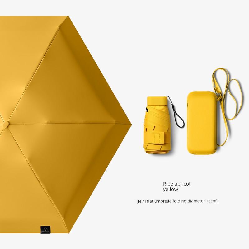 Parasol Small and Convenient Sun Umbrella Sun Protection UV Protection Sun Shade Mini Ultra Light Five-Fold Umbrella Thickened Umbrella