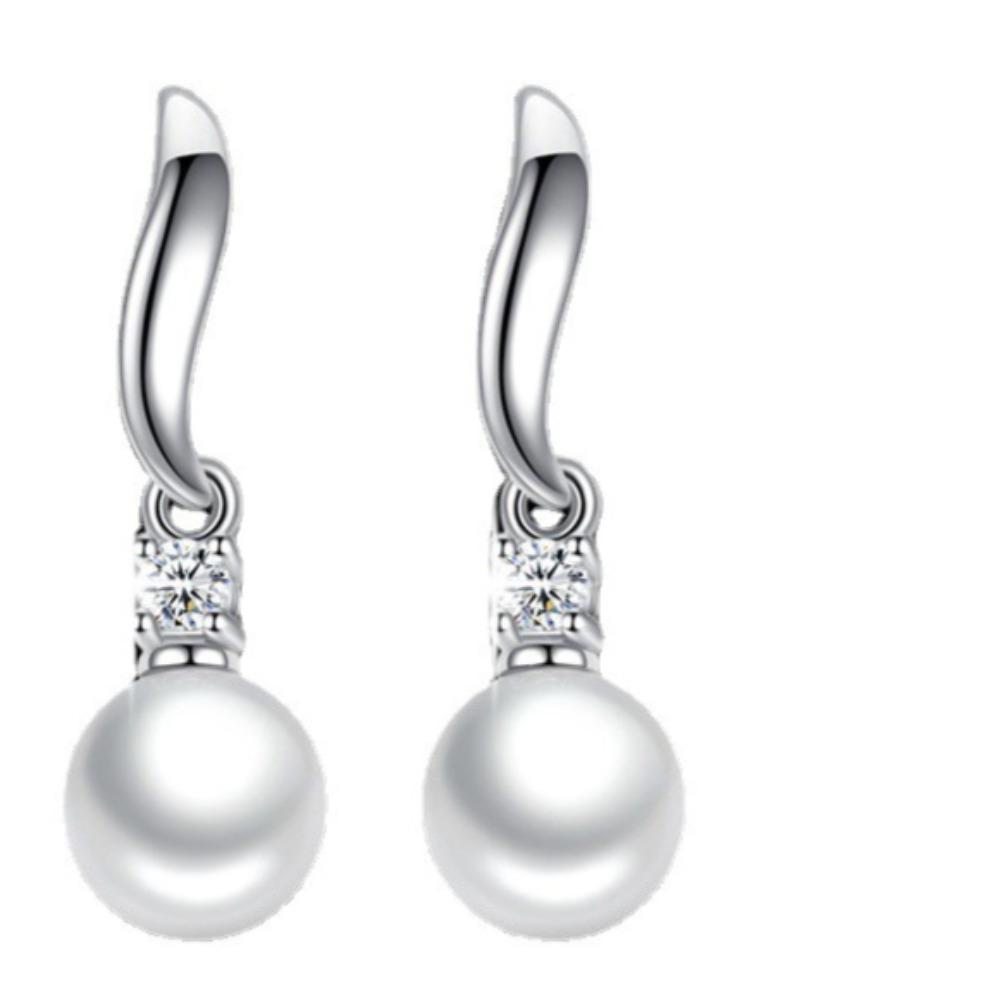 Elegant Fringe Pearl Earrings Stylish Silver Jewelry Dainty Drop Earrings for Women