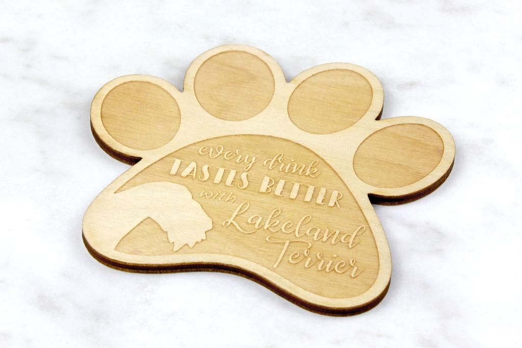 Lakeland Terrier - Mug coaster, engraved coaster with dog, gift for dog lover by Art-Dog brand