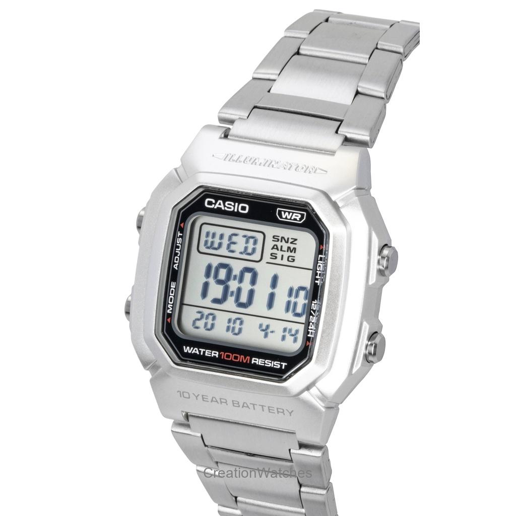 Casio Ψηφιακό Βραχιόλι από Ανοξείδωτο Ατσάλι Χαλαζία W-800HD-1AV 100M Ανδρικό Ρολόι