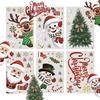 6PCS Christmas Window Stickers Snowflake Santa Claus Reindeer Tree Snowman Stickers Self-Adhesive Reusable Window Decals