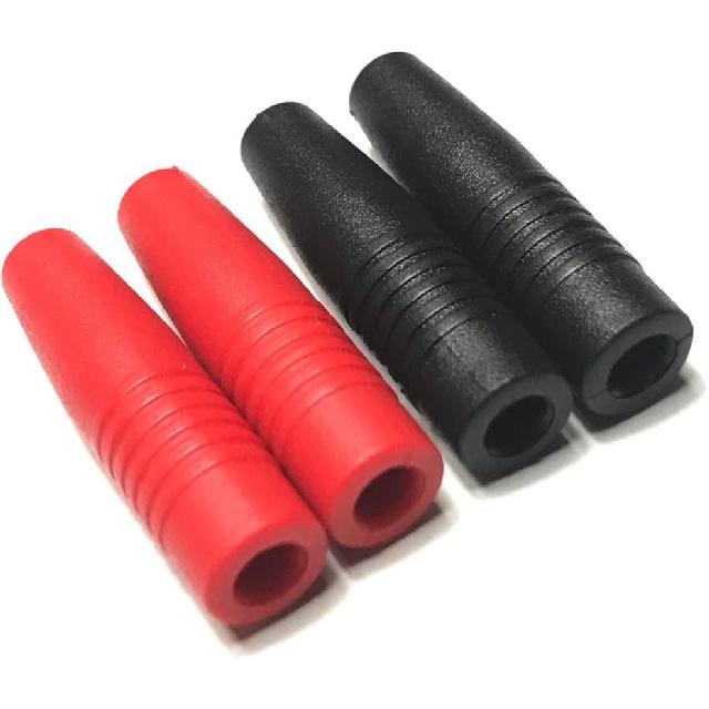 CESS Insulated Female 4mm Banana Plugs Jack Socket Adapter Solder Type for Non-Insulated Male Banana Plug Cable Connector, Black and Red, 2 Pairs