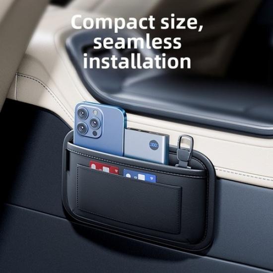 Leather For Car Storage Bag Hanging Organizer for For Car Door Black Color