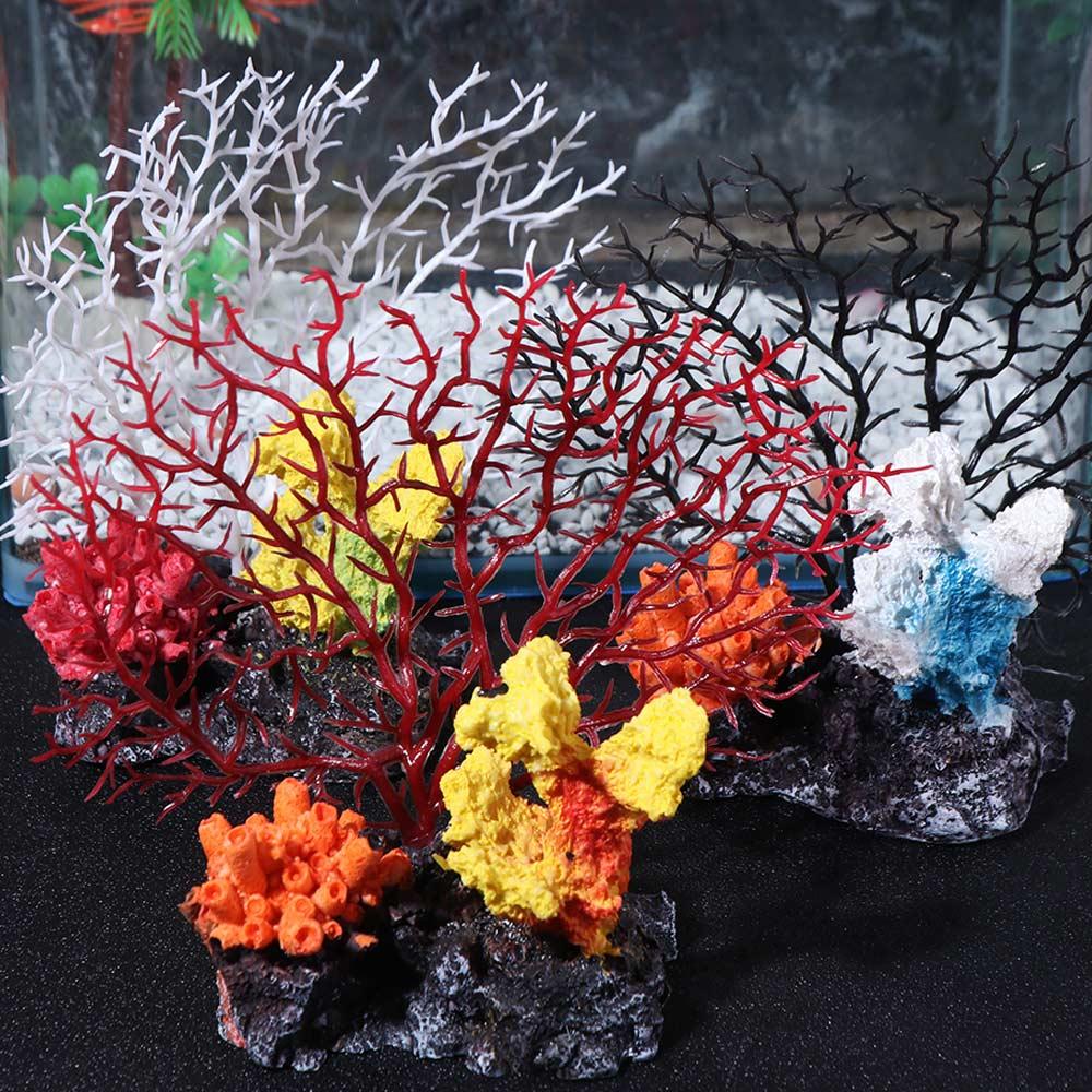 Resin Aquarium Coral Reef Ornaments Colorful Handicraft Fish Tank Landscape Decoration Creative Artificial Aquatic Plants