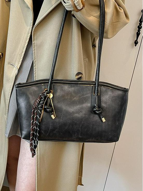 2025 New Women's Autumn/Winter Retro Textured Shoulder Handbag Tote