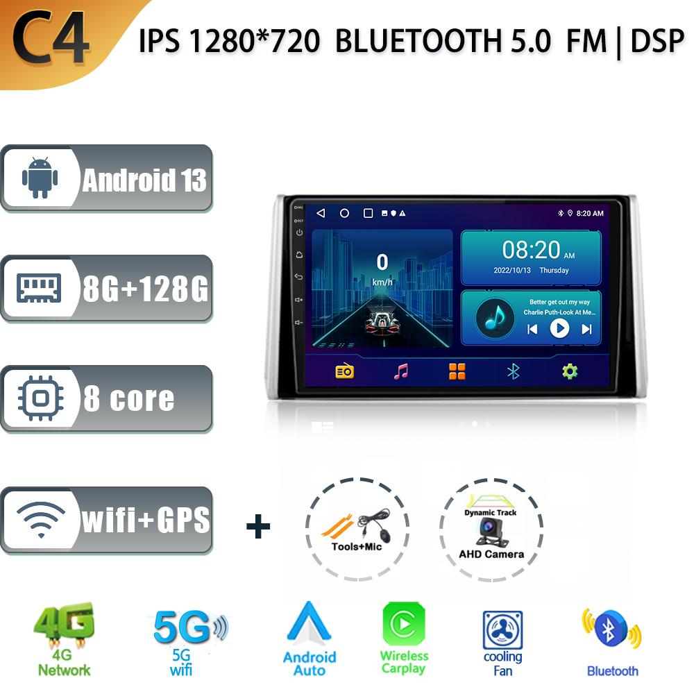 Wireless Carplay For Toyota RAV4 XA50 2018-2020 Audio Stereo Android 13 Car Radio Multimedia GPS Navigation WIFI 4G Auto Screen