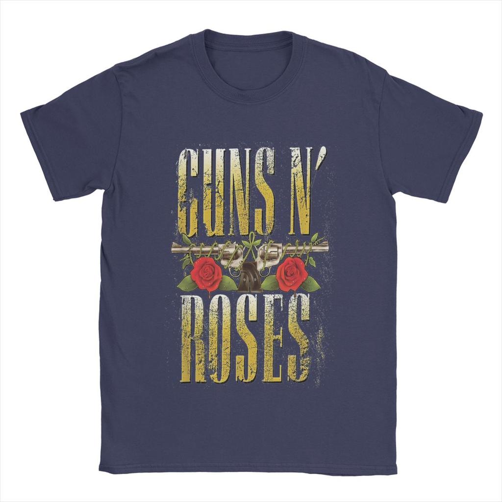 Męskie koszulki Guns N Roses 100% bawełna topy śmieszne z krótkim rękawem z okrągłym dekoltem koszulki 4XL 5XL koszulki