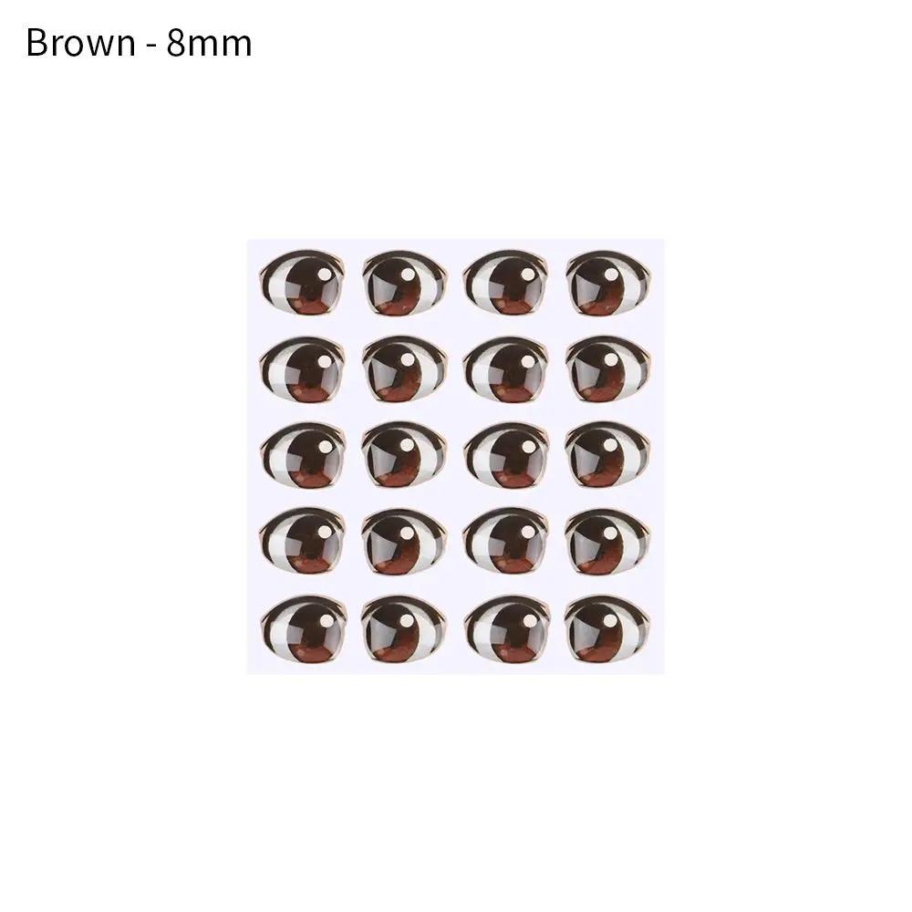 10 Pairs Multi Styles Cartoon Crystal Eyes Brown/Blue Cute Eyes Stickers Boy Anime Figurine Doll Face Organ Diy Doll Accessories