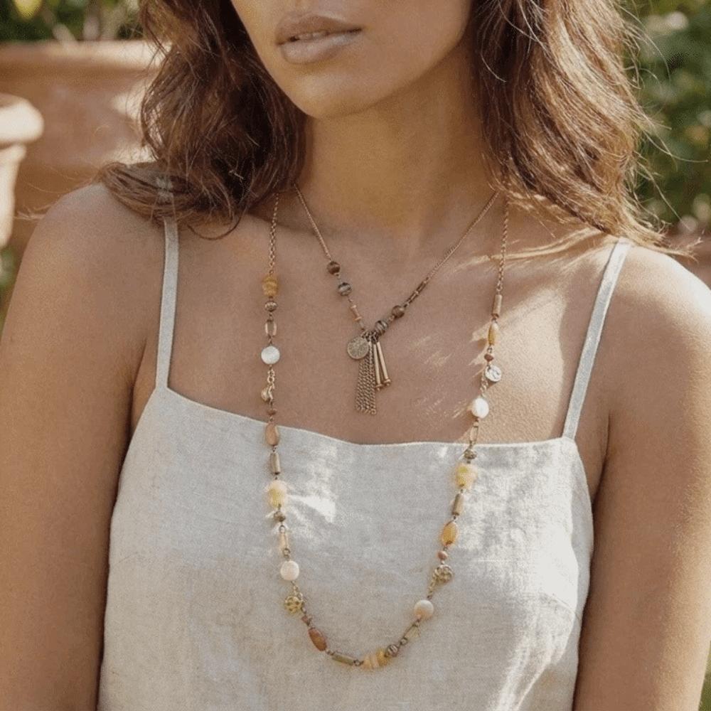 2pcs Zinc Zinc Alloy Layered Necklace Set Round Pendant Stacked Necklace Set Valentine's Day Gift