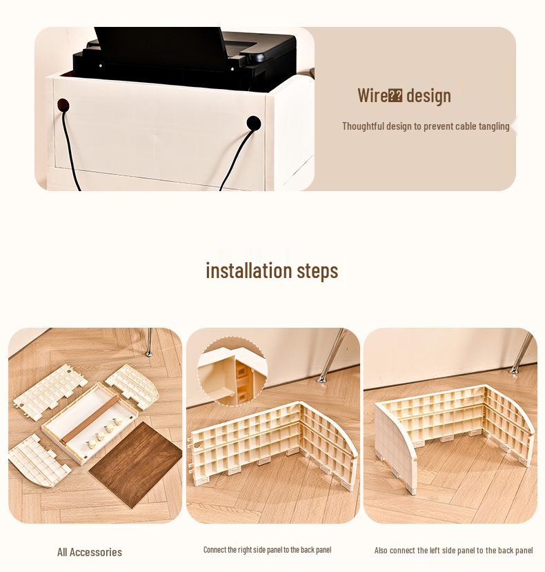 Printer Stand: Multi-Layer Floor Cabinet for Office and Home Use