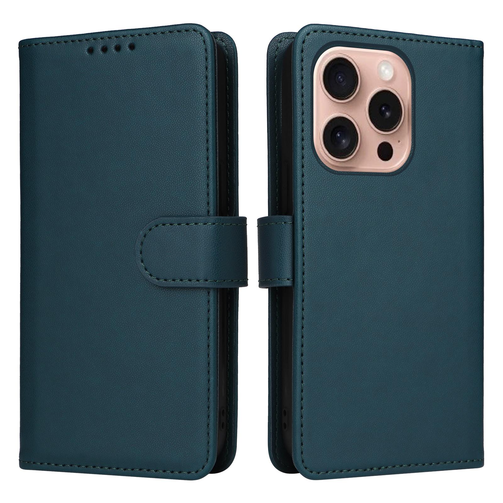 

For iPhone 16 Pro Magnetic Case BETOPNICE Detachable PU Leather Phone Cover with Strap Blue