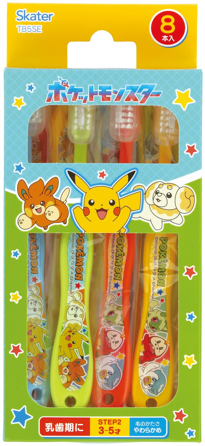 

Skater Soft Toothbrush for Preschoolers 8 2025 TB5SE Children s Toothbrush, (Ages 3-5), Brushes, 14cm, Pokémon Design,