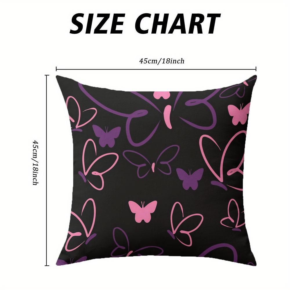 Purple Pink Butterfly square Jacquard Pillow Cover for Sofa Office Waist Cushion Cover Home Decorative Pillowcase
