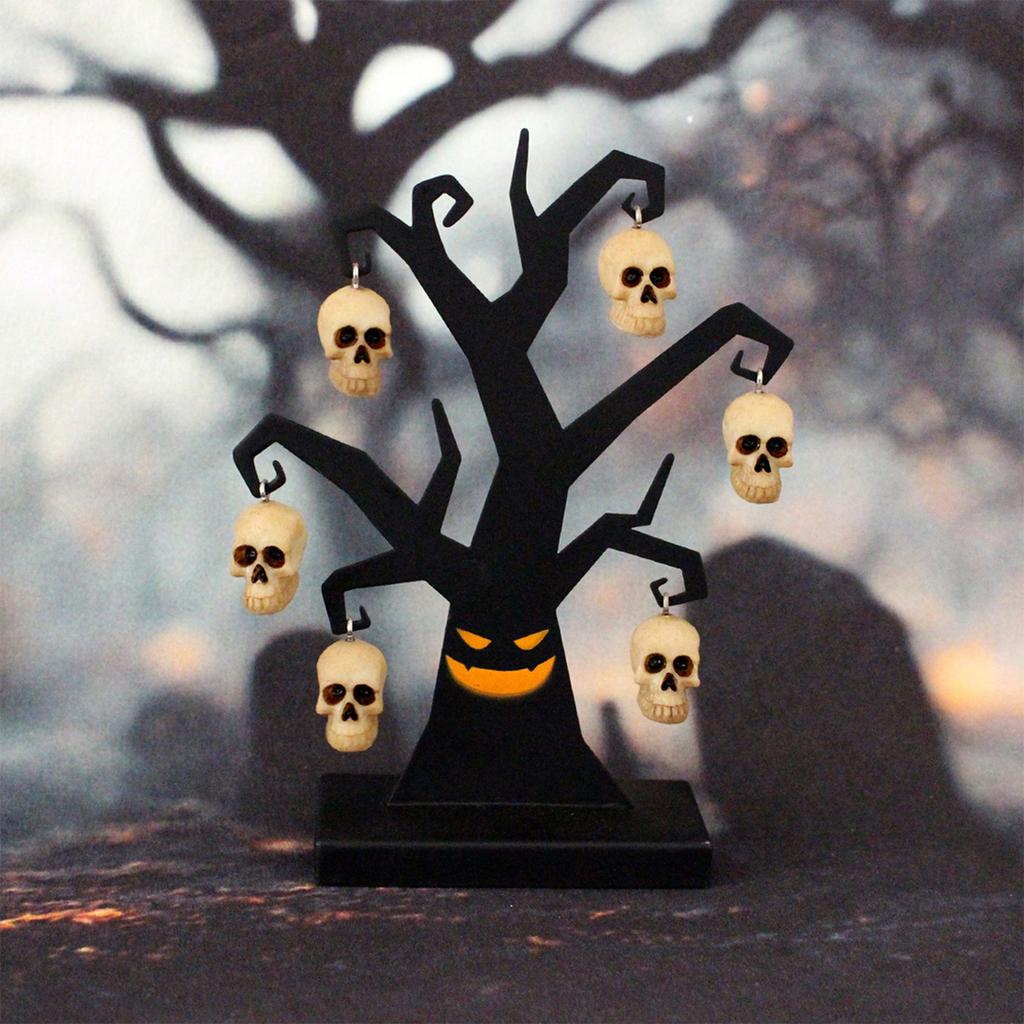 2026 Halloween Desktop Ornament Metal Ghostface Skeleton Tree Ornament Desktop Decoration Of Entrance Bar Counter Fireplace 1pc