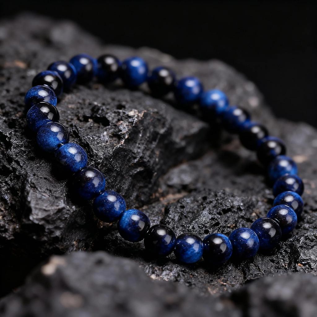 1pc Fashion Men Jewelry Blue Bracelets For Family Daily Birthday Pulseira Unique Natural Stone Lucky Bracelet