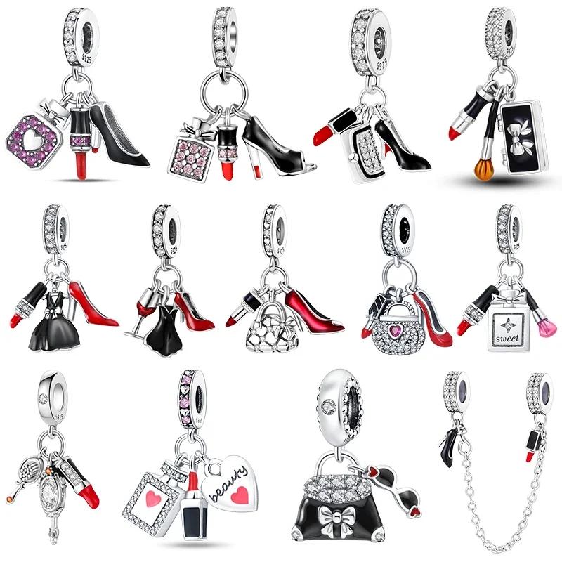 copper Fashion High Heels Lipstick Dress Perfume Bottle Life Collection Charm Bead Charms Bead Charms Compatible With Pandora Authentic Bracelets Do I