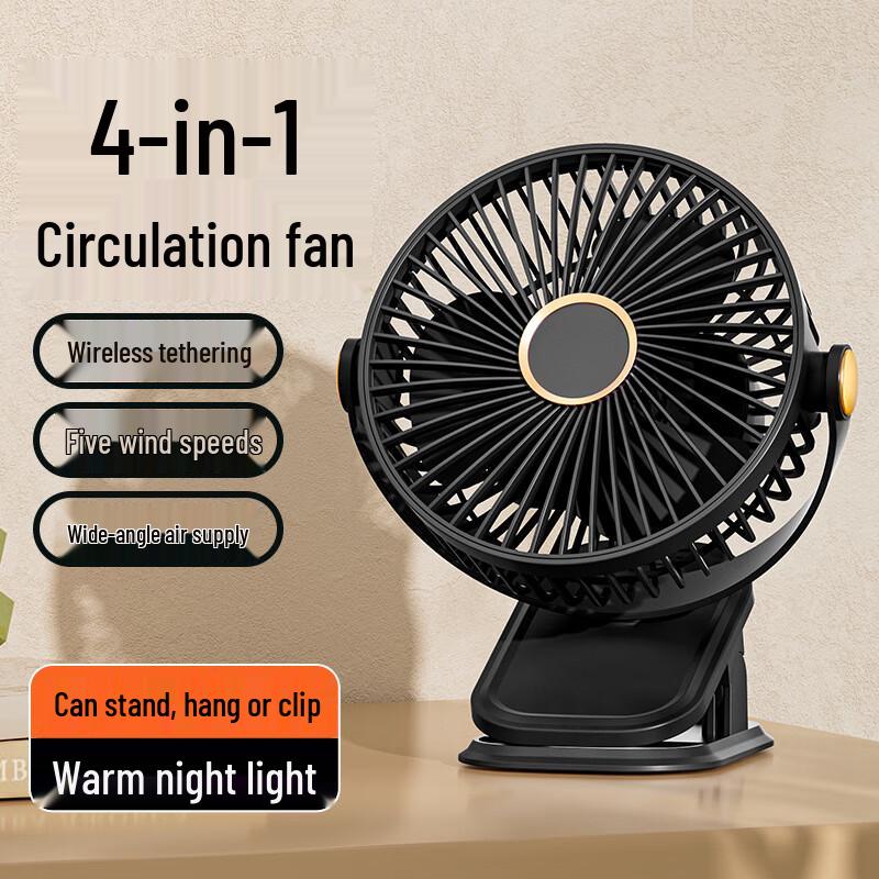 Wolafangjia USB Rechargeable Clip-On Desk Fan