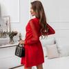 V Neck Sexy Lace Women Dress Short Solid Full Sleeve Spring Summer