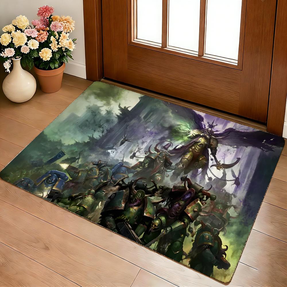 W-W-Warhammer Podložka na podlahu Útulný flanel Měkká silná protiskluzová podložka pro obývací pokoj ložnici kuchyň Dekorace Koberce