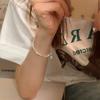 PANJBJ 925 Sterling Silver Double Layer Pearl Bracelet for Women Girl Design Bead Korean Sweet Jewelry Dropshipping