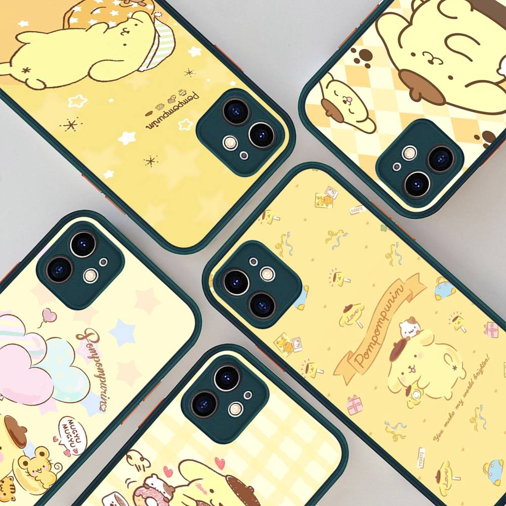 Cartoon P-Pompompurins Cute Phone Case For iPhone 16e 16 15 14 13 12 11 Pro Max X XS Max Plus Matte Clear