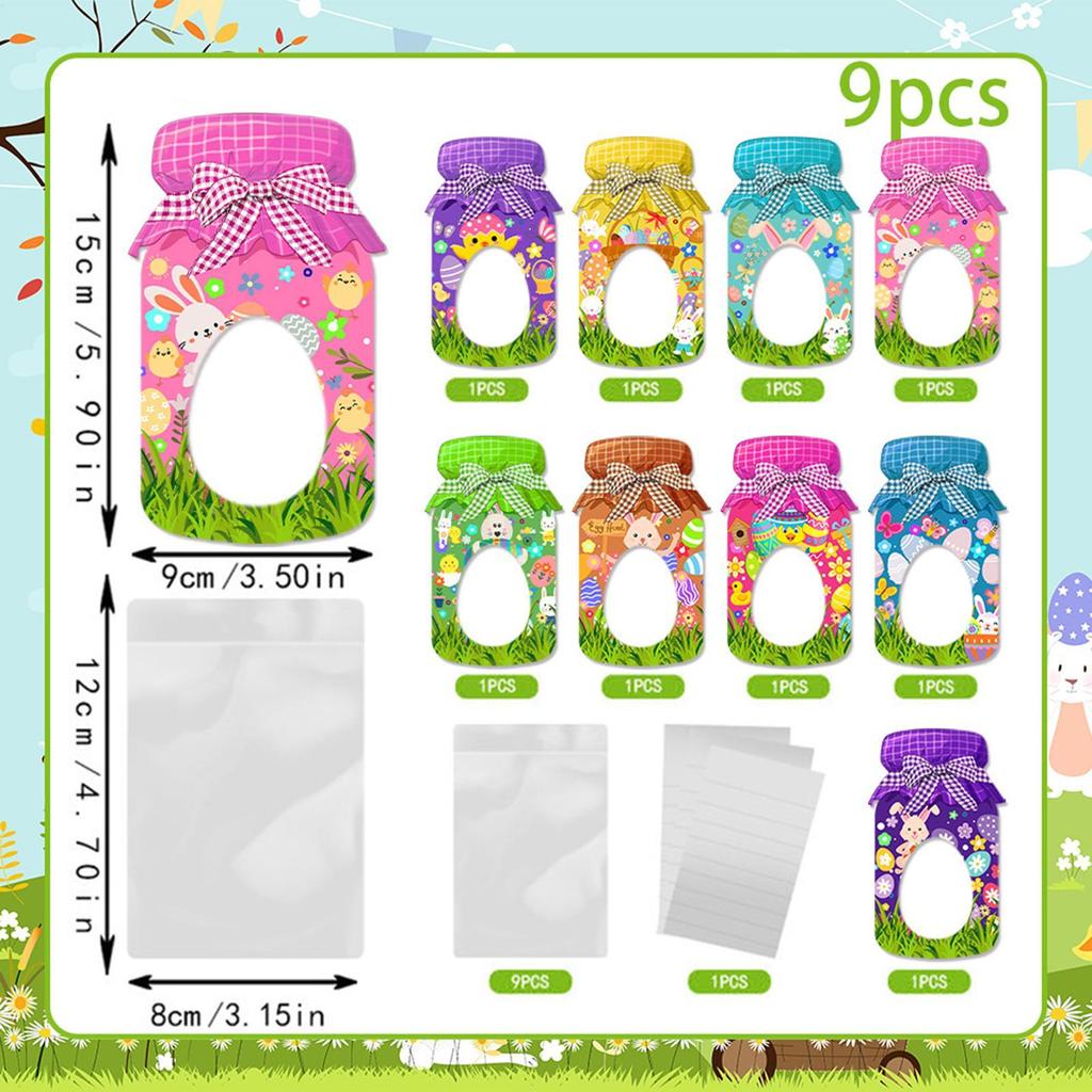 Ostern Goodie Bags 9 Oster Einmachglas Karten Hasen Leckerli Tüten Kompakte Zellophantüten Oster Goodie Bags für Ostern Geburtstag