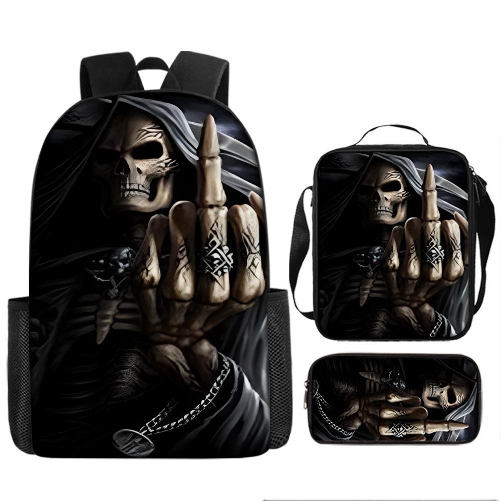 Skull Schoolbag for Primary School Students, Kindergarten New Schoolbag for Boys and Girls, Grades 2345 and 6