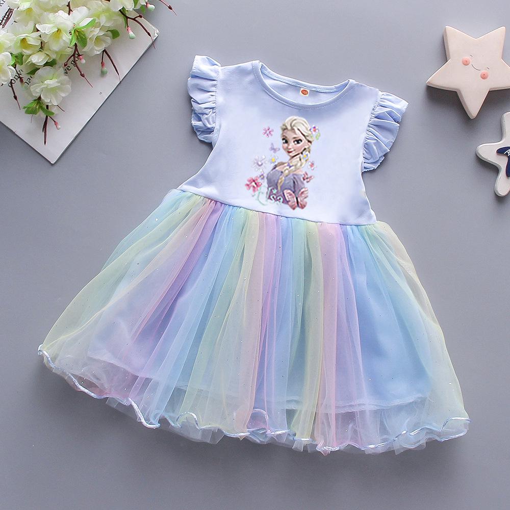 

Платье-пачка принцессы Эльзы из мультфильма «Холодное сердце» с коротким рукавом для девочек 130