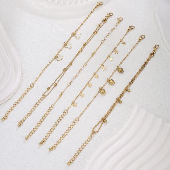 6 Layer Bracelet, Adjustable Tail Chain, Alloy Plating Wear-Resistant Multi-Layered Bracelet, Korean Style Bracelet for Women