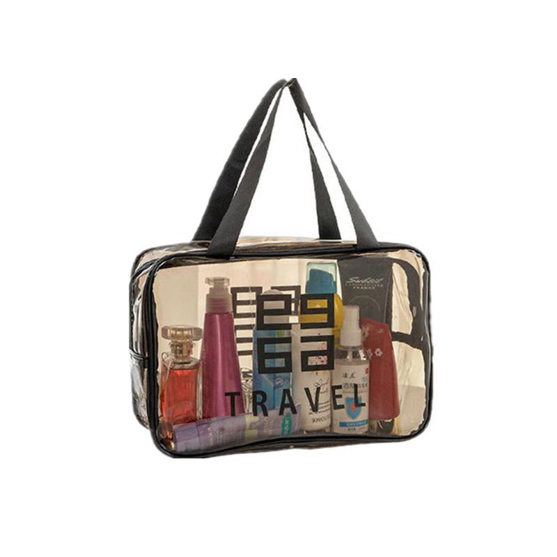 Waterproof Transparent PVC Cosmetic Bag for Travel - Large Capacity Portable Toiletry Organizer